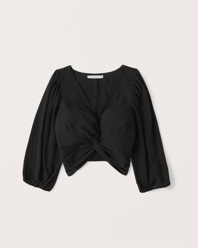 Best Dressed Guest Collection | Matching Set
			


  
						Knot-Front Long-Sleeve Top
					



	... | Abercrombie & Fitch (US)