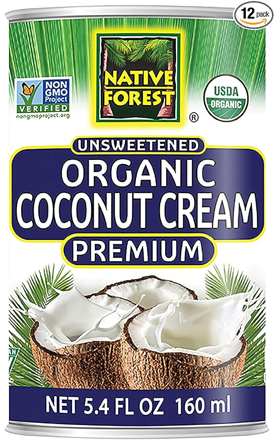 Native Forest Organic Premium Coconut Cream Unsweetened, 5.4 Ounce Cans (Pack of 12) | Amazon (US)