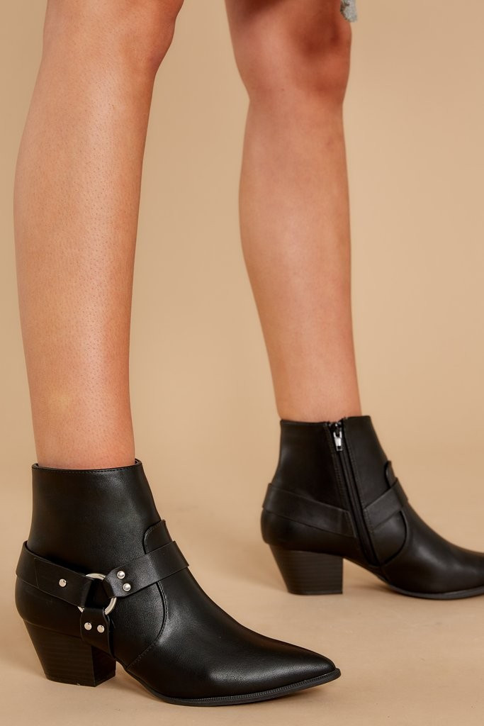 City Streets Black Ankle Booties | Red Dress 