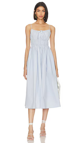 Ari Poplin Midi Dress in Sky Blue | Revolve Clothing (Global)