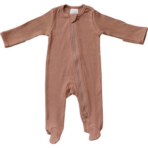 Mebie Baby Dusty Rose Organic Cotton Ribbed Zipper | Mebie Baby