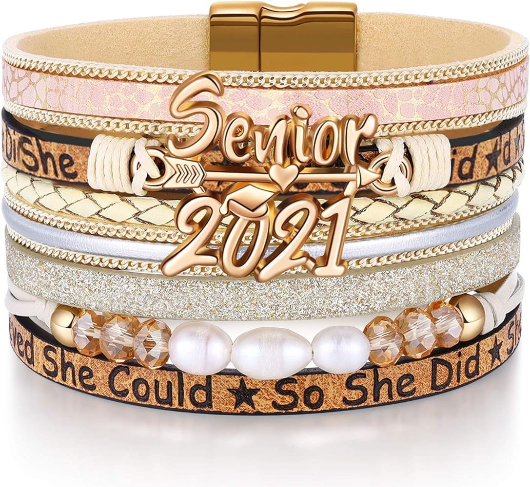 Inspirational Graduation Gifts for Her 2021 Bracelets College High School Graduation Present for ... | Amazon (US)