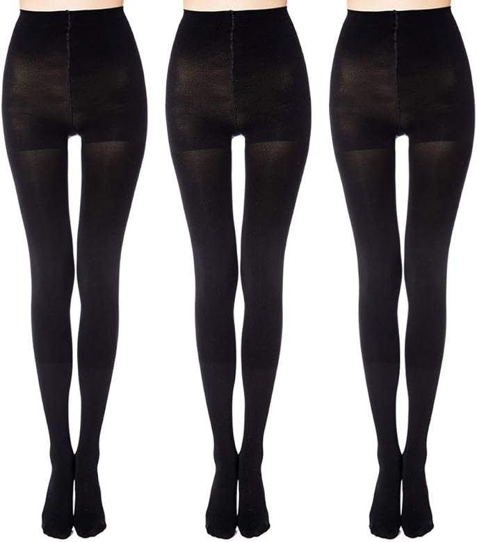 MANZI Women's 2 Pairs Opaque Control-Top Tights 70 Denier Pantyhose | Amazon (US)