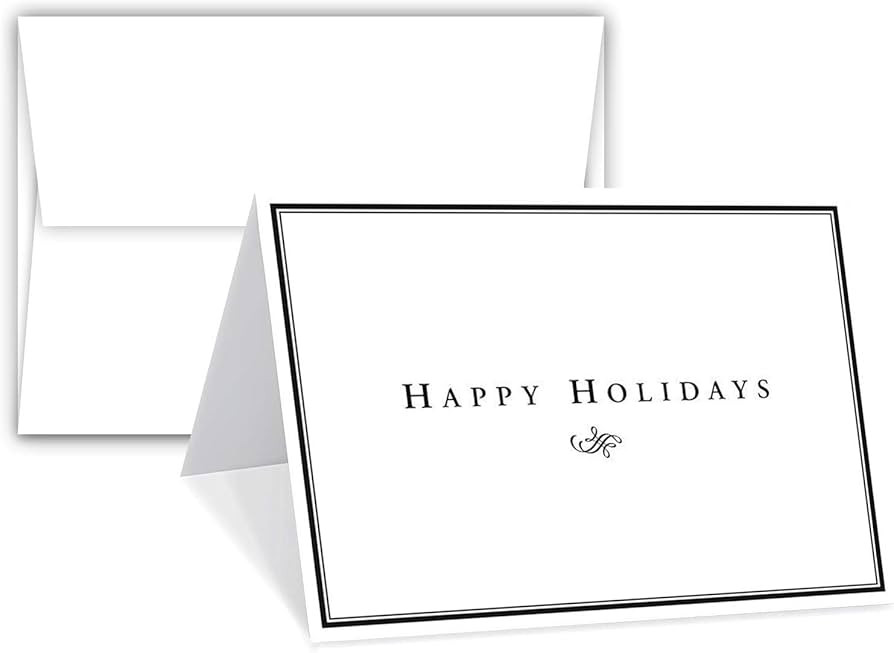 2025 Happy Holidays Greeting Cards – Minimalist Border Christmas, Xmas, New Year Greetings, Inv... | Amazon (US)