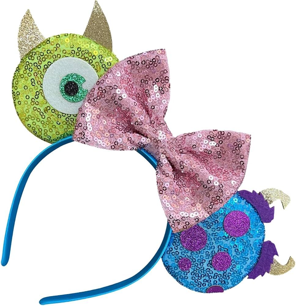 Bolonar Monster Mouse Ears Headband for Girls Women Sequin Mouse Ears Headband Halloween Headband... | Amazon (US)