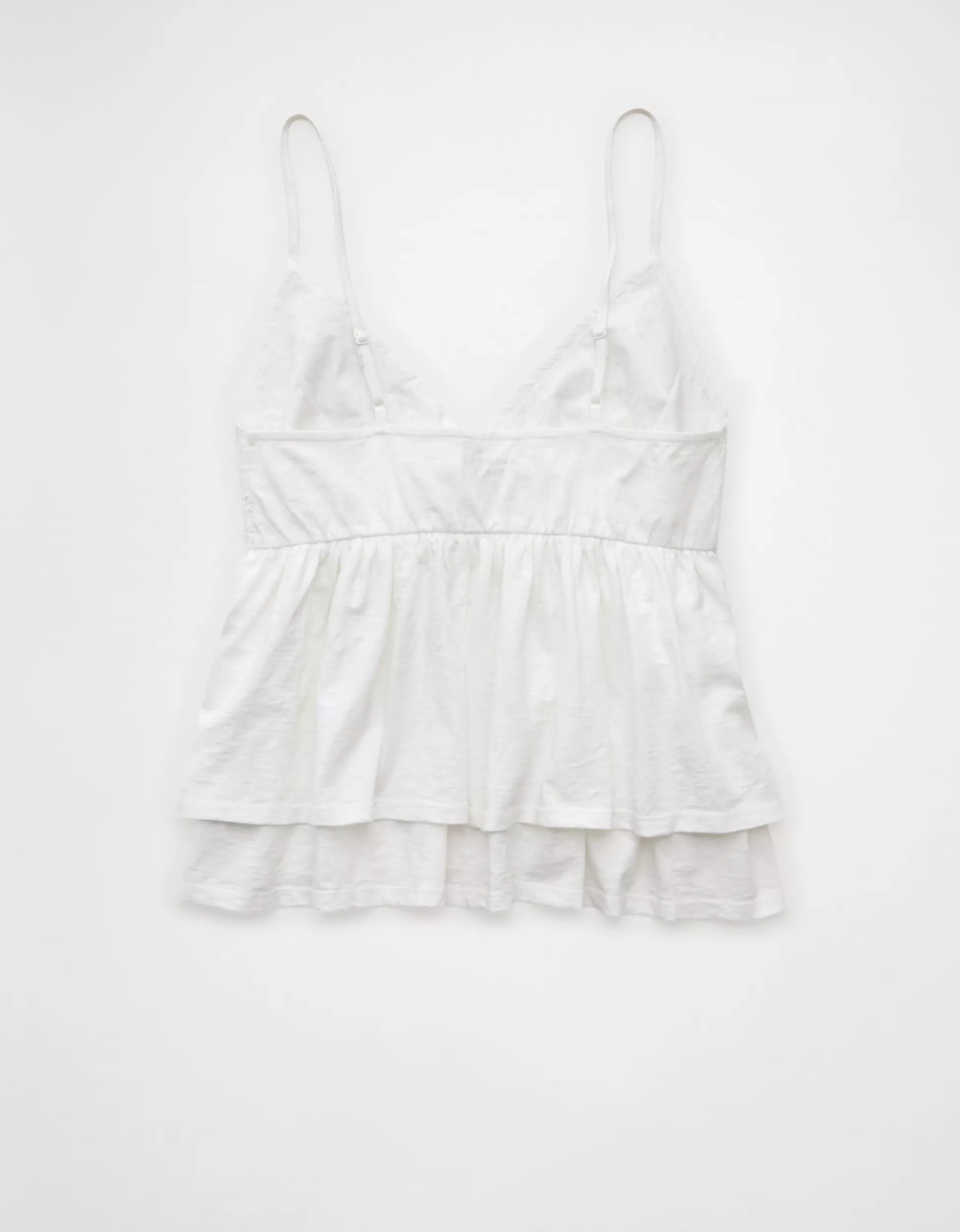 AE Sunchaser Eyelet Ruffle Babydoll Cami Top | American Eagle Outfitters (US & CA)