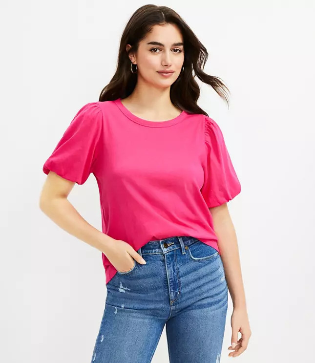 Bubble Sleeve Tee | LOFT