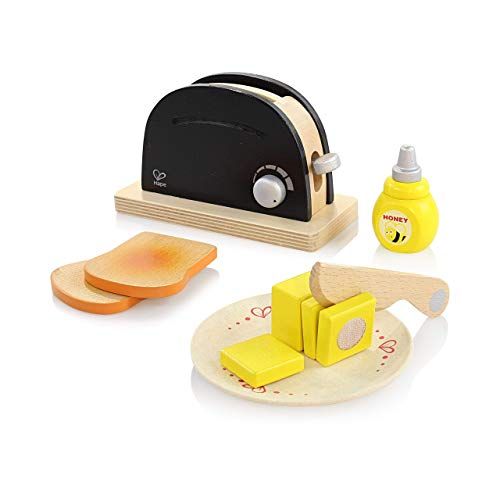 Hape Wooden Black Pop up Toaster Set| Pretend Play Kitchen Playset with Toast, Butter and Honey for  | Amazon (US)