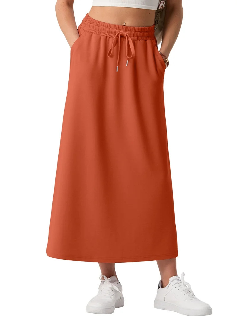 Cueply Long Skirts for Women Casual Summer 2026 Spring Flowy A Line Maxi Skirt with Pockets - Wal... | Walmart (US)