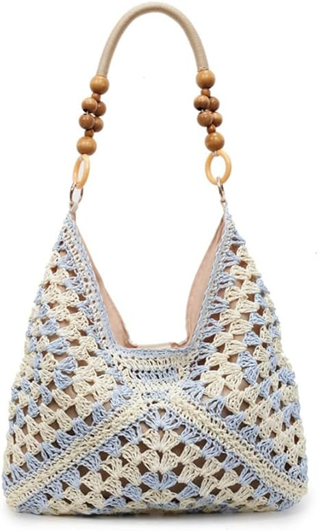 OANEXX Summer Straw Hobo Bags for Women Boho Woven Mesh Beach Tote Bag Large Capacity Crochet Vac... | Amazon (US)