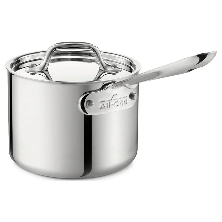 All-Clad D3 Stainless 3-Ply Bonded Cookware, Sauce Pan with Lid, 1.5 Quart | Walmart (US)