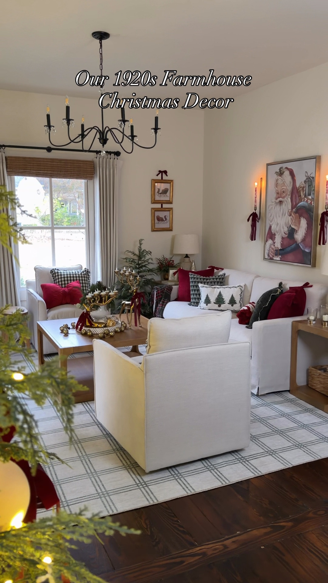 Farmhouse living room Christmas decor 

#LTKHoliday #LTKSeasonal #LTKCyberWeek