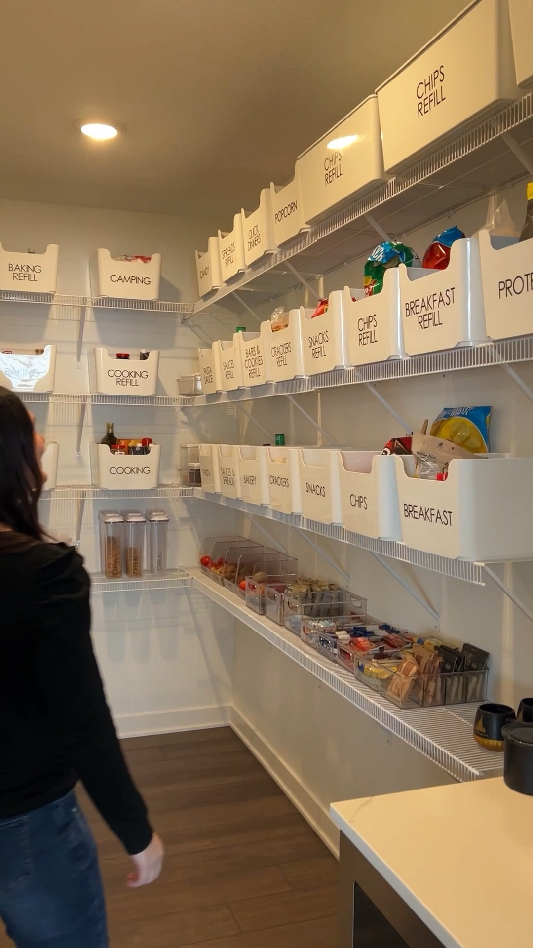 Our 12x6 ft walk-in pantry is hands down one of the most talked-about rooms in our custom home! 🏡 With a space this big, it’s all about balancing function and aesthetics. Practical yet pretty, it’s the perfect spot to stay organized and stylish at the same time!

#LTKHome #LTKVideo #LTKFindsUnder50