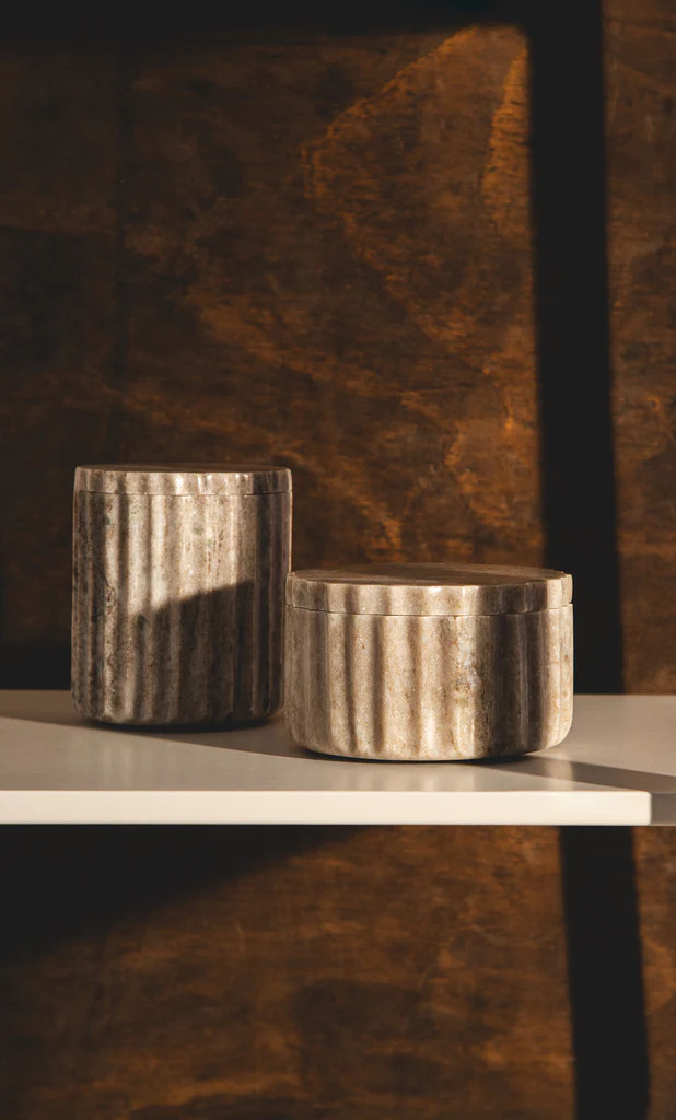 SHORT MARBLE CANISTER | OAK + FORT