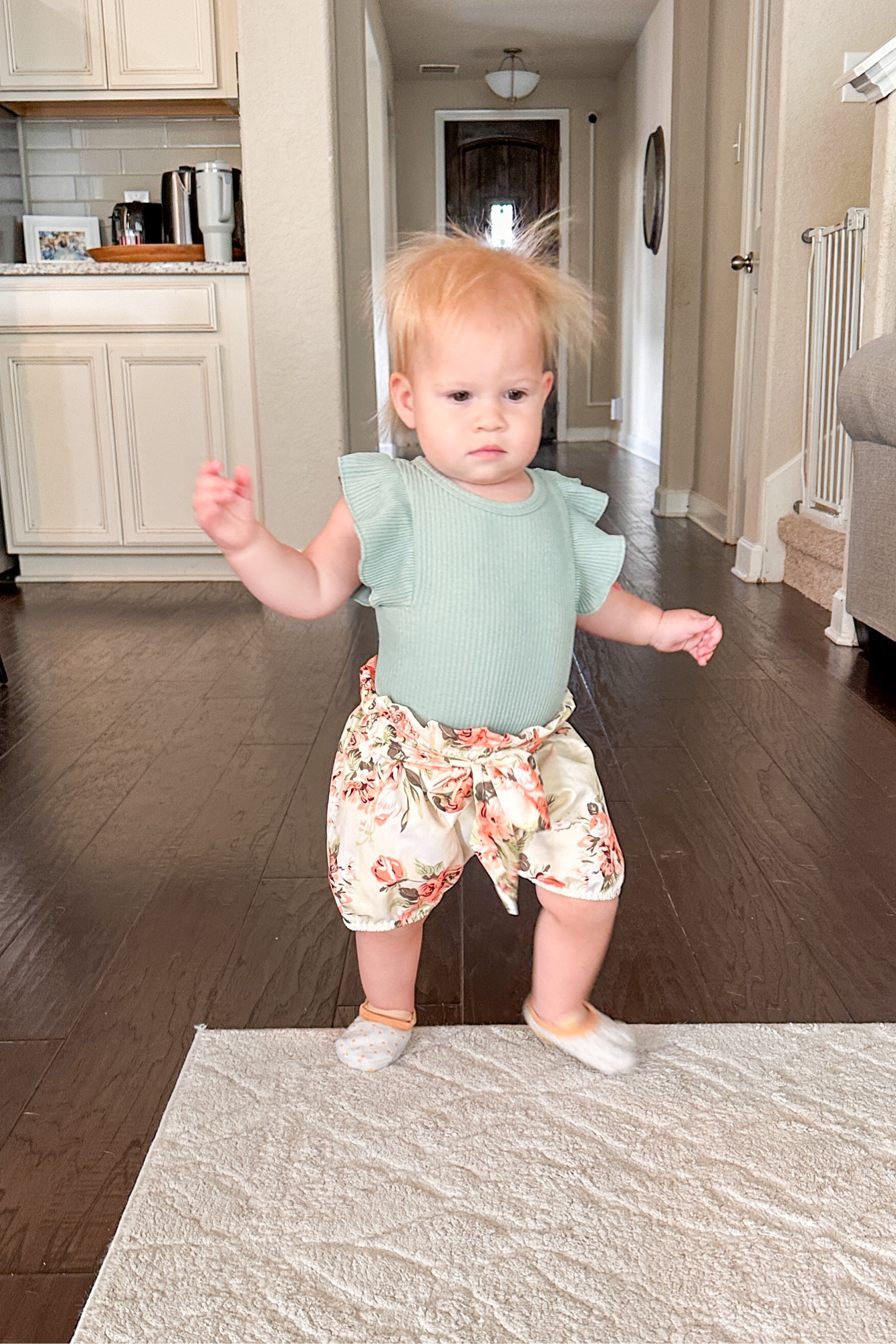 Wild hair and always on the run!

Outfit fits tts. Socks have traction to grip to floor. 

Baby clothes - toddler outfit - outfit for twin toddlers - toddler clothes for girls

#LTKfamily #LTKFind #LTKbaby