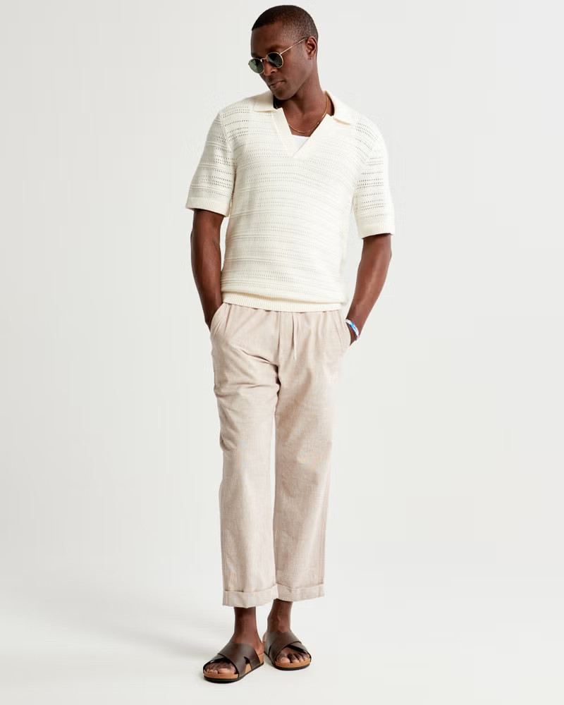 Linen-Blend Pull-On Pant | Abercrombie & Fitch (US)