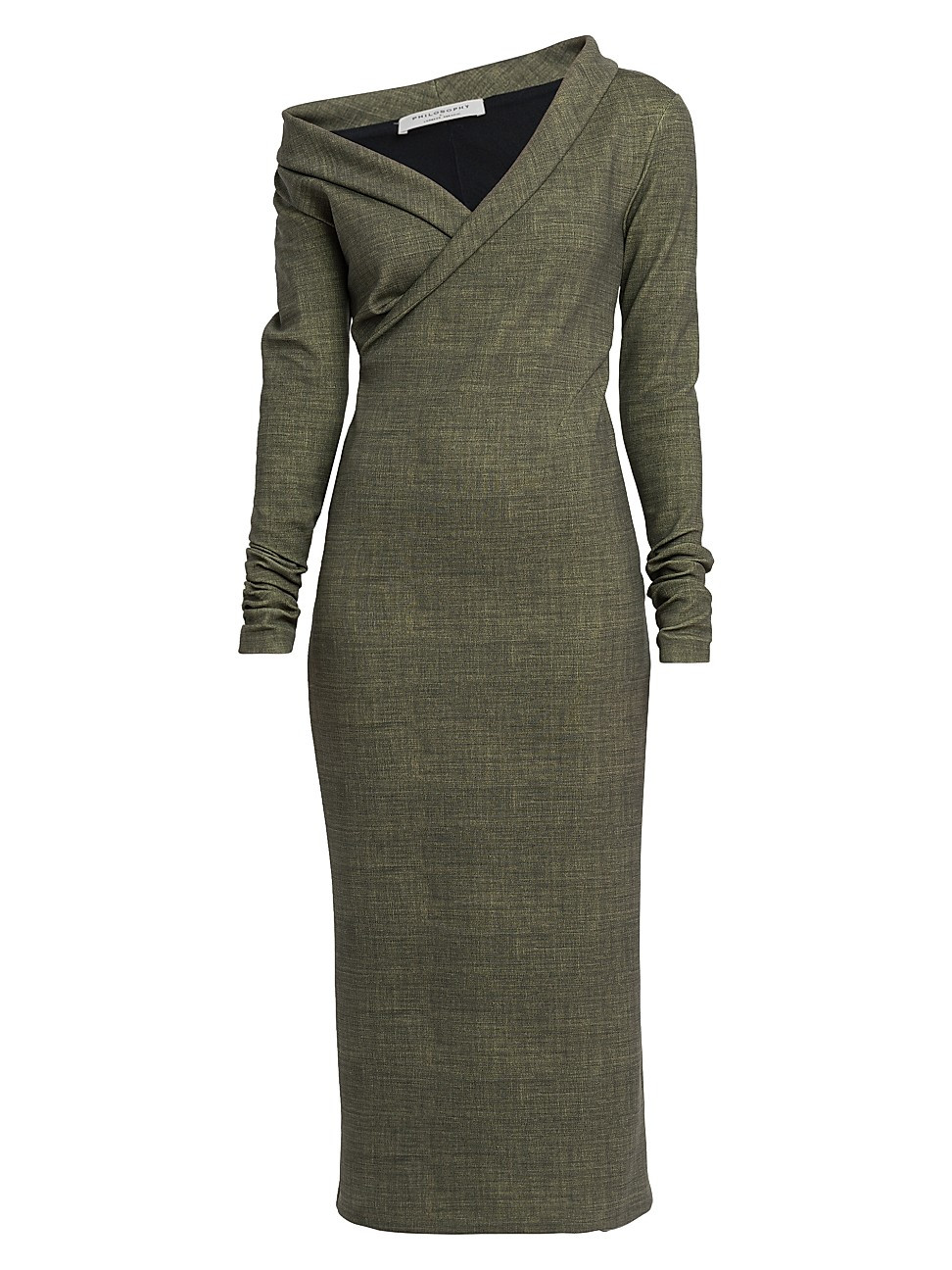 Women's Asymmetrical V-Neck Midi-Dress - Multi Green - Size 8 | Saks Fifth Avenue