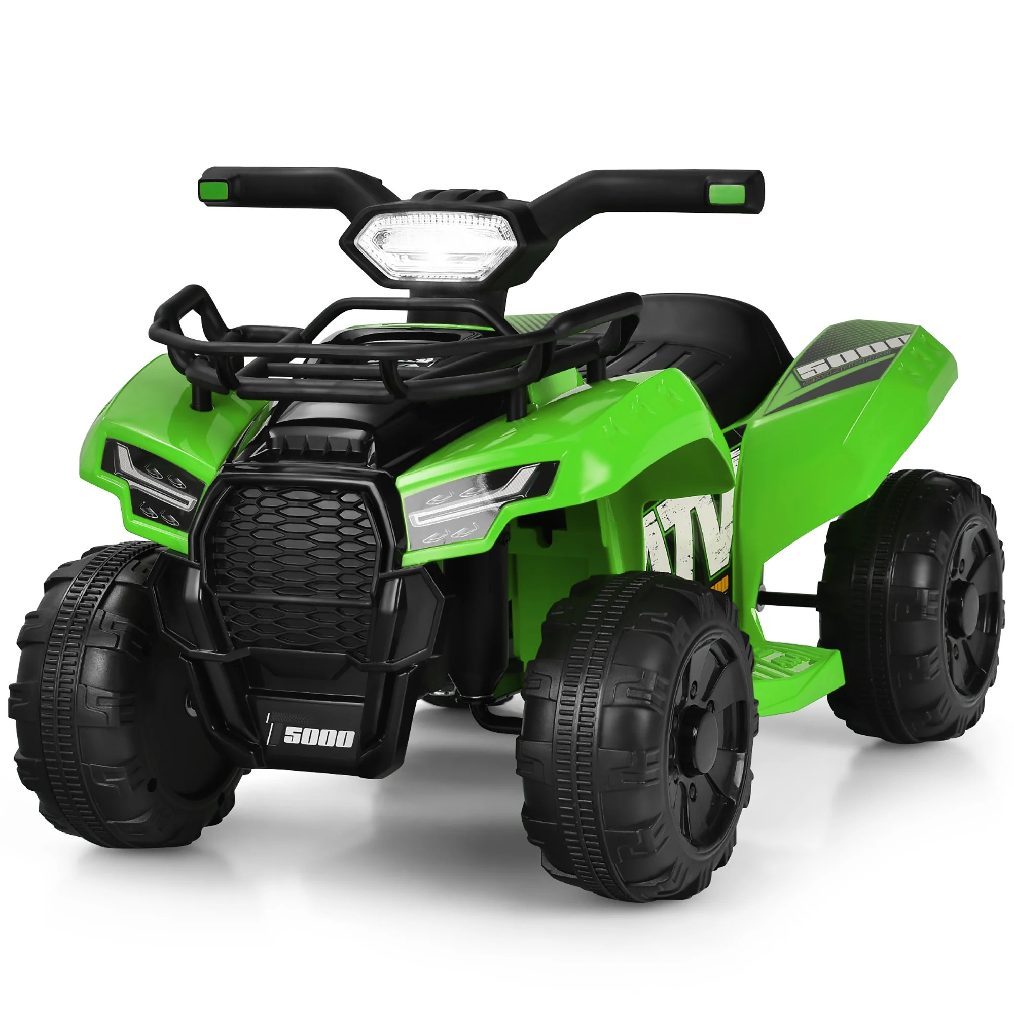 Costway 6V Kids ATV Quad Electric Ride On Car Toy Toddler with LED Light MP3 Green | Walmart (US)