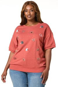 Cato Fashions | Cato Plus Size Embroidered Sport Icon Sweatshirt | Cato Fashions