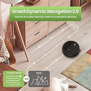 Enther Robot Vacuum Cleaner, Robotic Vacuum Cleaner with Gyro Navigation, 2600mAh, 120mins Run Ti... | Amazon (US)