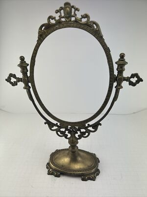 Vintage French Brass Tilting Vanity Mirror Table Mirror Standing Mirror Frame | eBay US