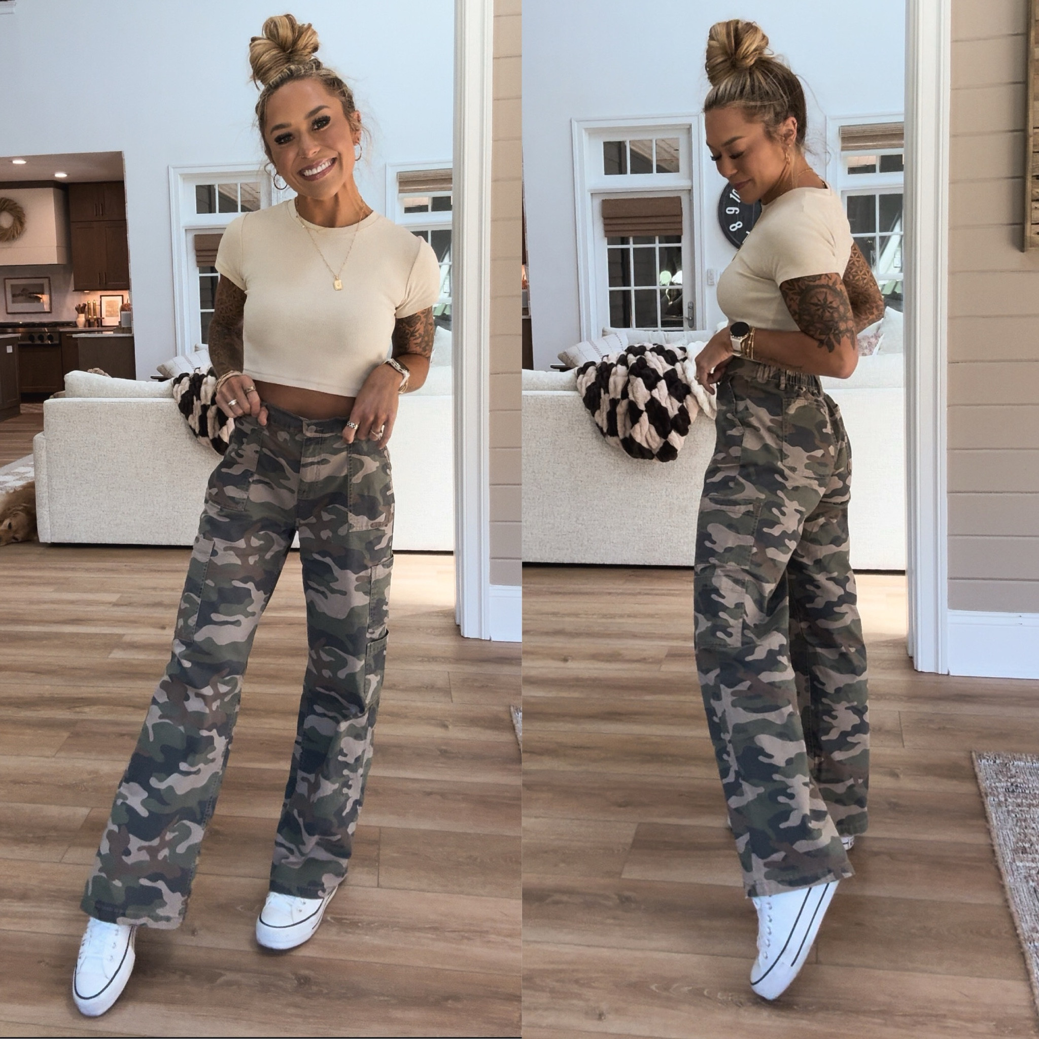 I’ve heard prints are in this season….🤎🍂👀 did ya know? 😜 I freaking LOVE IT. Wanted to style these $17 @walmartfashion pants immediately! They fit SO GOOD & have endless styling potentials year round! In the small!

👉🏼If they’re OOS online, def check for store availability near you! #walmartpartner #walmartfashion #liketkit 

Fall trends / camo pants / cargos / style / for her / ootd / casual / comfy / prints / Holley Gabrielle / fall fit inspo  

#LTKStyleTip #LTKFindsUnder50 #LTKSeasonal