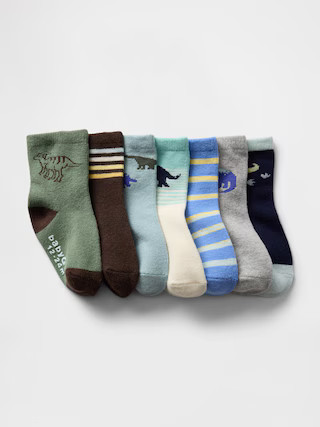 Baby & Toddler Dino Crew Socks (7-Pack) | Gap (US)