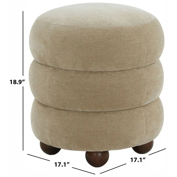SAFAVIEH Couture Cecelia Round Ottoman - Bed Bath & Beyond - 41180526 | Bed Bath & Beyond