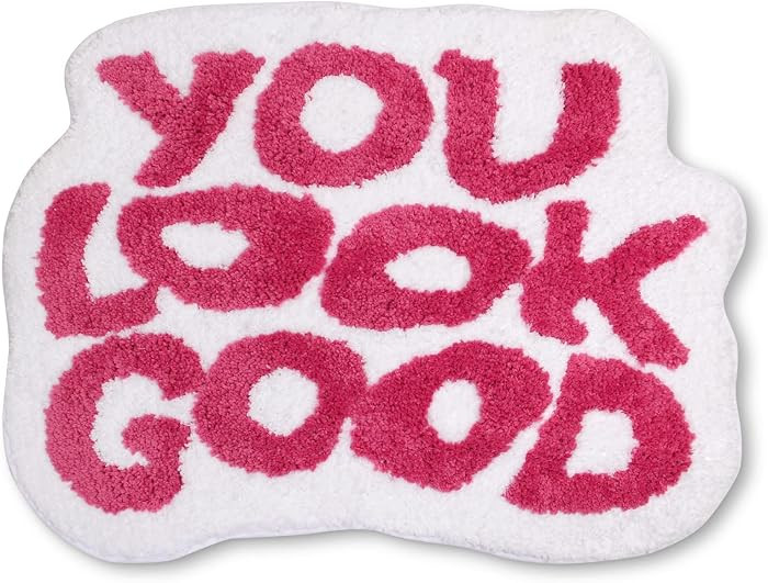 You Look Good Bath Mat Pink Cute Bathroom Rugs for Girls Microfiber Funny Shower Preppy Bathroom ... | Amazon (US)