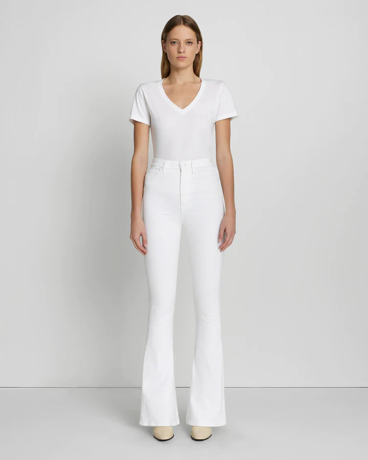 No Filter Ultra High Rise Skinny Flare in Clean White | 7 For All Mankind