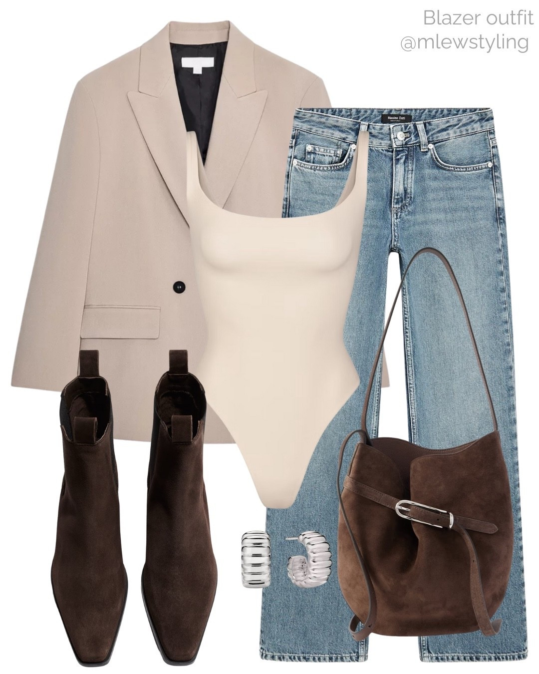 Fall blazer outfit 🤍

Tags: skims bodysuit, Zara blazer, massimo dutti straight leg jeans, brown suede bag, suede ankle boots, neutral aesthetic, autumn outift, casual workwear, office outfit 

#LTKShoeCrush #LTKWorkwear #LTKItBag