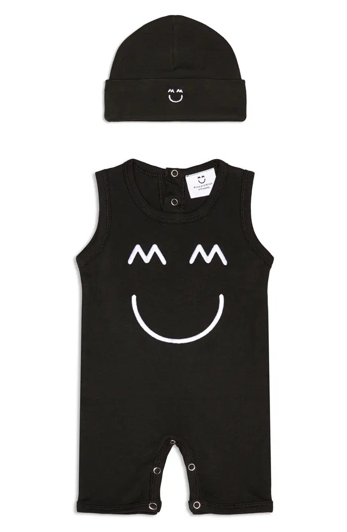 Miles and Milan Sleeveless Embroidered Romper & Hat Set | Nordstrom | Nordstrom