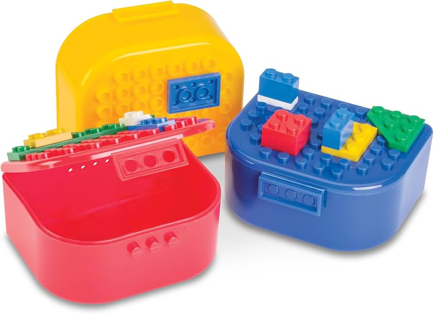 Building Blocks Toy Storage & Display Boxes with Baseplate Top, Portable Travel Case, Holds Small... | Amazon (US)