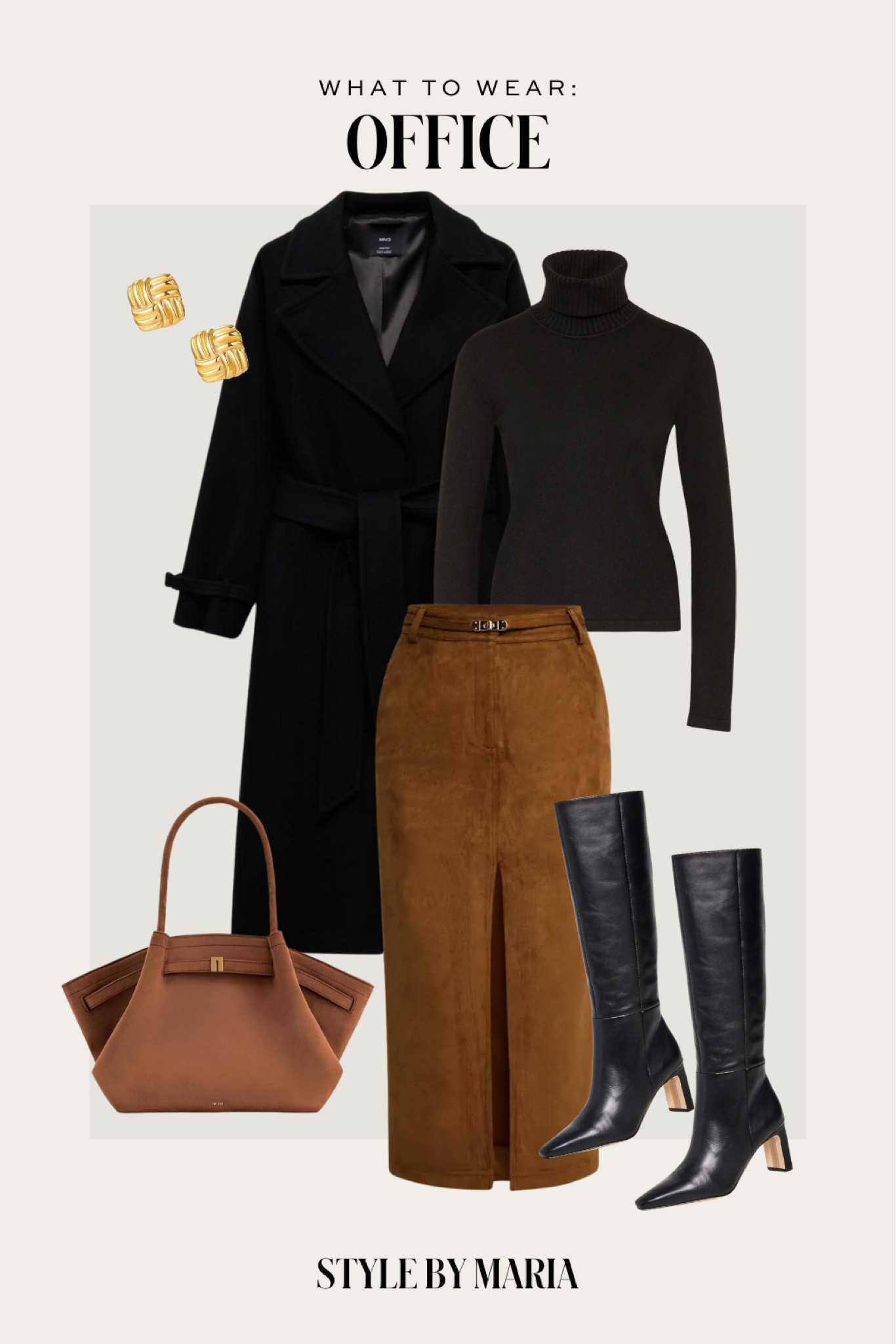 Winter work outfit
Mango black coat
Brown suede midi skirt
Sam Edelman boots
Suede tote bag 

#LTKSeasonal #LTKSaleAlert #LTKWorkwear