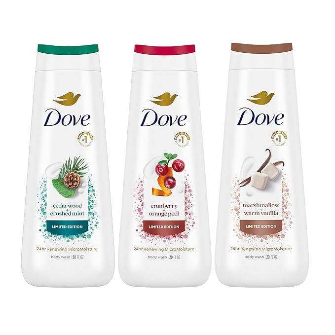 Dove Body Wash 3 Count Mixed Pack for Renewed, Healthy-Looking Skin Gentle Skin Cleanser with 24h... | Amazon (US)