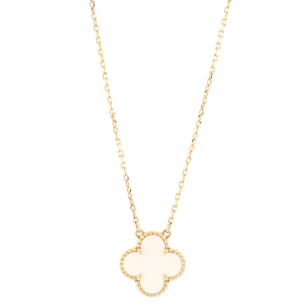 Vintage Alhambra Pendant Necklace 18K Yellow Gold and Mother of Pearl | Rebag