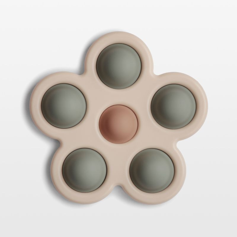 Mushie Silicone Green Flower Baby Press Toy + Reviews | Crate & Kids | Crate & Barrel