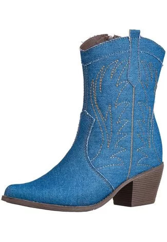 Bota Western Gigil Bordada Jeans Denim | Dafiti (BR)