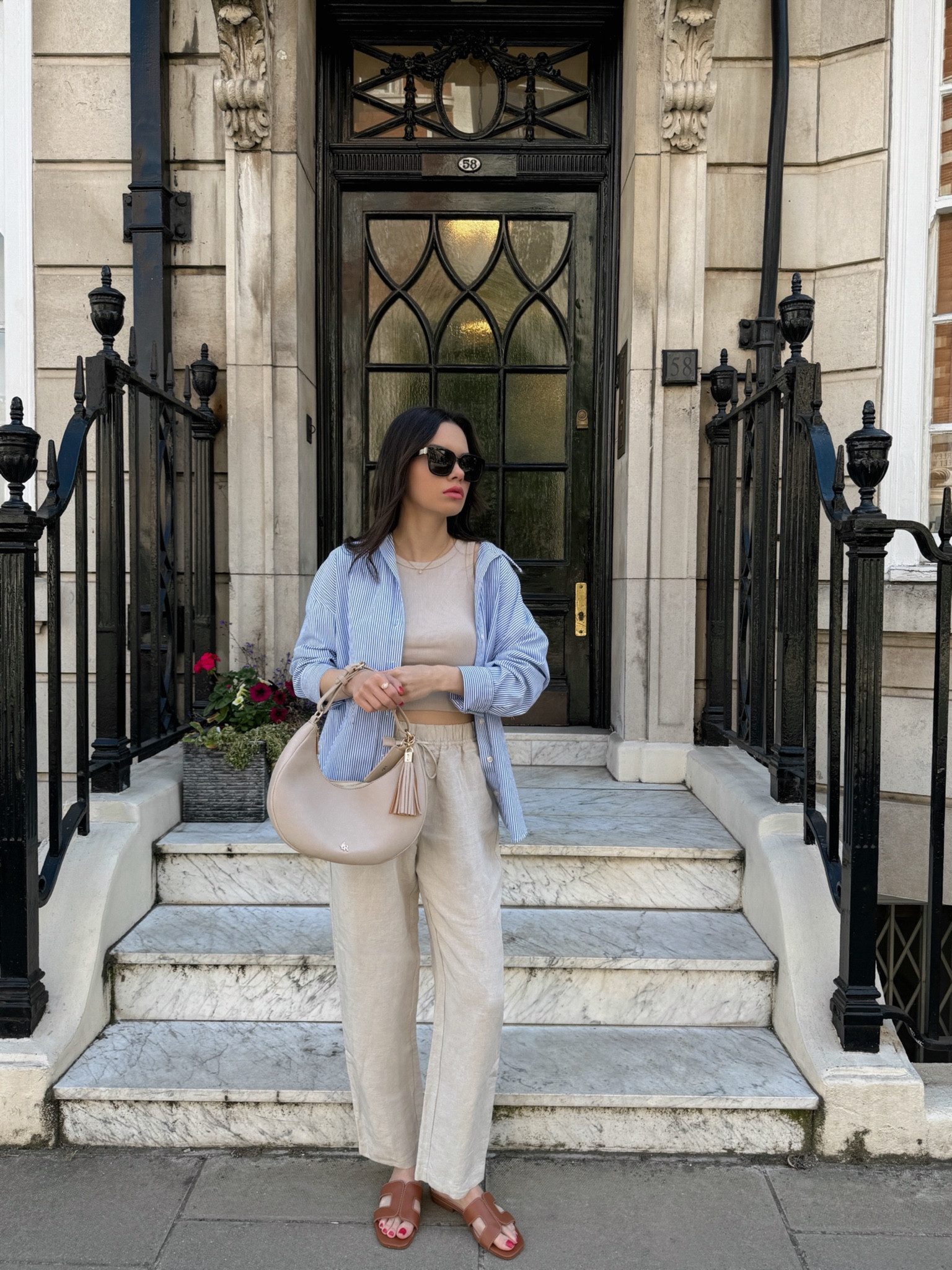 Striped shirt + neutrals 🩵🤍

#LTKuk #LTKeurope #LTKSummerSale