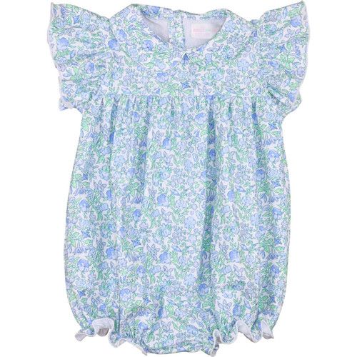 Blue And Green Floral Knit Bubble | Cecil and Lou