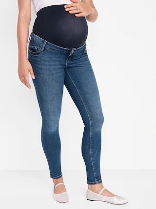 Maternity Premium Full Panel Rockstar Super Skinny Jeans | Old Navy (US)