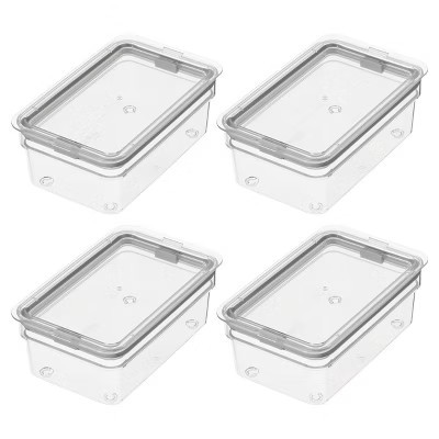 iDesign Medium Food Storage Bin with Airtight Lid - Set of 4 - Clear | Target