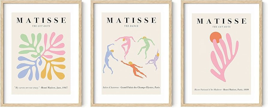 HAUS AND HUES Set of 3 Danish Pastel Wall Decor Framed - Matisse Wall Art, Danish Pastel Aestheti... | Amazon (US)