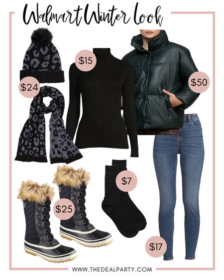 Walmart Winter Look | Walmart Winter Outfit | Snow Boots | Winter Boots | faux Leather Jacket | Puffer Jacket | Cozy Outfit | Winter Fashion

#LTKtravel #LTKunder50 #LTKSeasonal