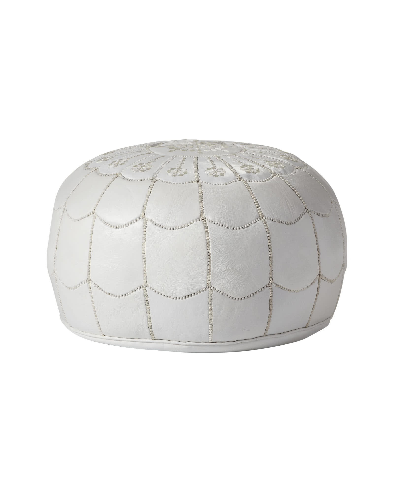 Moroccan Leather Pouf | Serena and Lily