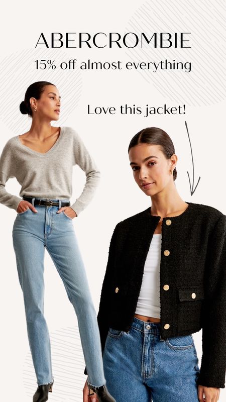 New Arrivals at Abercrombie! 
They have the best jeans and I looove this tweed jacket! 
I wear a 25 in their jeans💕

#LTKstyletip #LTKsalealert #LTKitbag