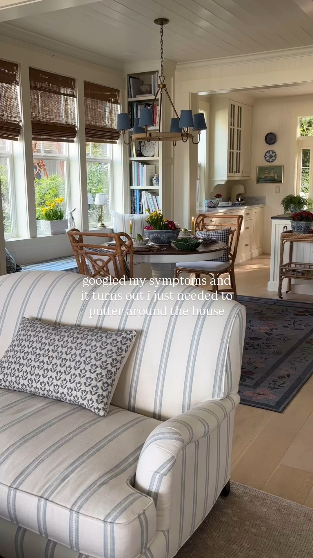 Sometimes it’s just that simple. 🙊 A little dusting, tweaking things here and there, adding a bouquet in a vase…and I’m a brand new gal! Are you a putterer, too? 

Linking sofa, ottomans, rug, bamboo shades and more.

#LTKHome #LTKSaleAlert #LTKSeasonal