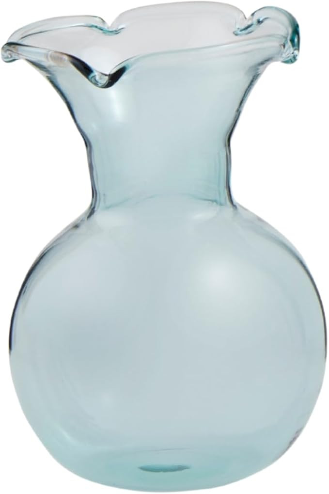 Mud Pie Blue Botanica Ruffle Vase; 4" x 3 1/4" Dia | Amazon (US)