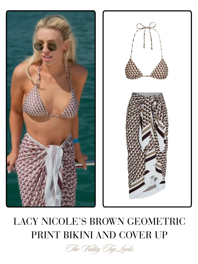 Lacy Nicole's Brown Geometric Print Bikini and Cover Up  

 