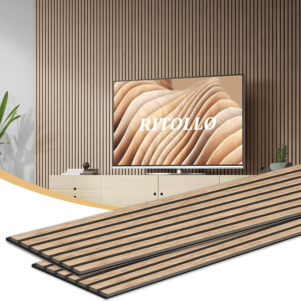 Wood Panels for Wall and Ceiling, 94.5"×11" Wall Panels for Interior Wall Decor, 3D Wood Slat Wa... | Amazon (US)